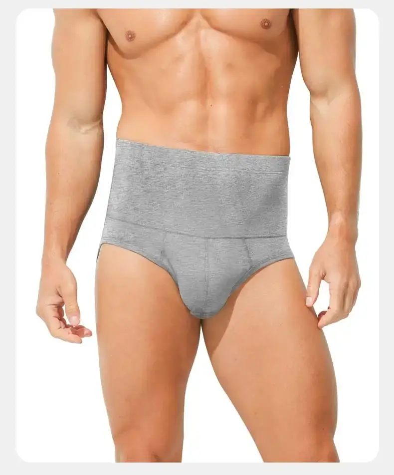 Caleçon en coton pour hommes, taille haute, amincissant, protège la taille, chaleur améliorée, caleçon court pour vêtements de sport en surpoids — image 15
