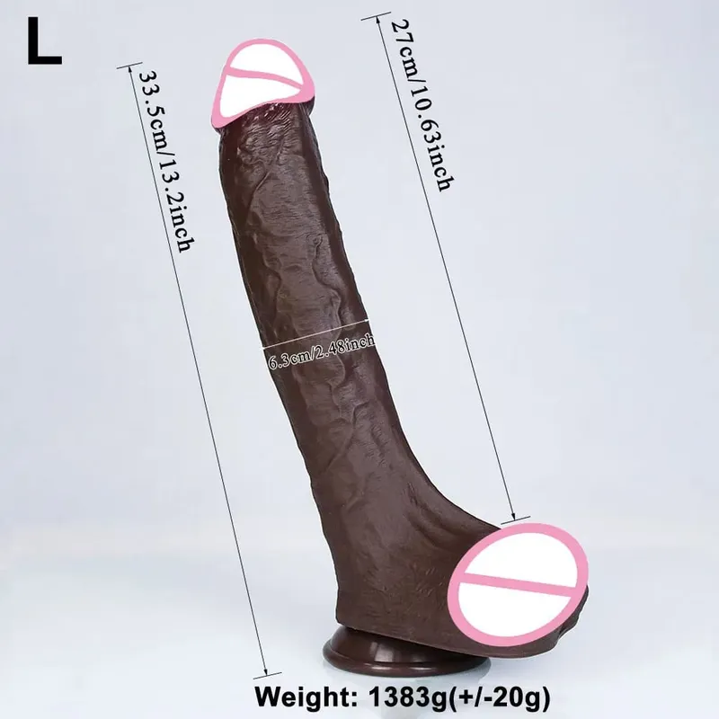 Realistik Lembut Besar Hitam Dildo Double Silikon Sedutan Cawan Zakar Wanita Faraj Melancap Zakar/batang Wanita Lelaki Dubur Mainan Seks Dewasa — image 13