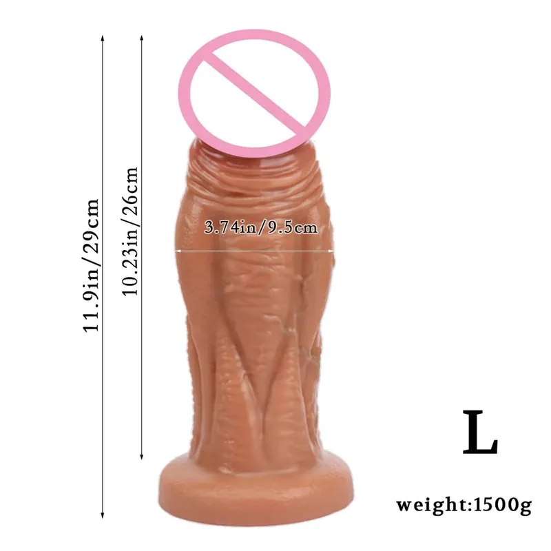 Super duża skóra Dildo Penis masażer prostaty pasek-on silikonowy realistyczny korek analny Masturbator seksowne dorosłe ogromne wibratory Sex zabawki — image 7