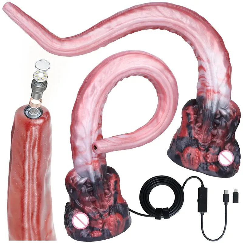 ยาว 55 ซม.มังกรDildoขยายกล้องDilatorซิลิโคนAnal Expansion Butt Plug Anus Exploration 18 + ของเล่นสำหรับผู้ใหญ่ — image 1