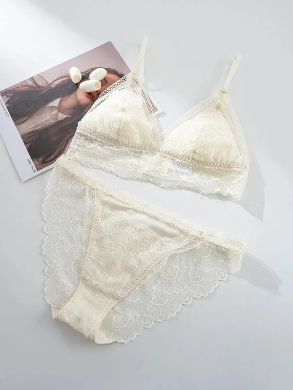 Birdtree Bra Sutra Asli Set Singkat Pakaian Dalam Cup Segitiga Wanita Set Elegan Renda Singkat Pinggang Rendah 2026 Musim Semi Baru A61815JF — image 9