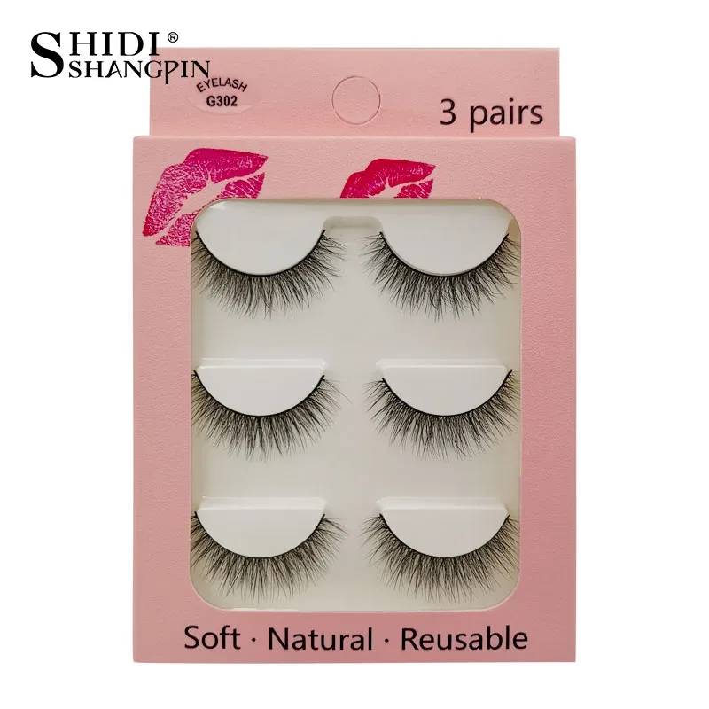 Faux Cils 3 paires de Faux Cils naturels longs en vison 3D, doux, moelleux, vaporeux, faits à la main, outils de maquillage pour les yeux, Maquiagem — image 20