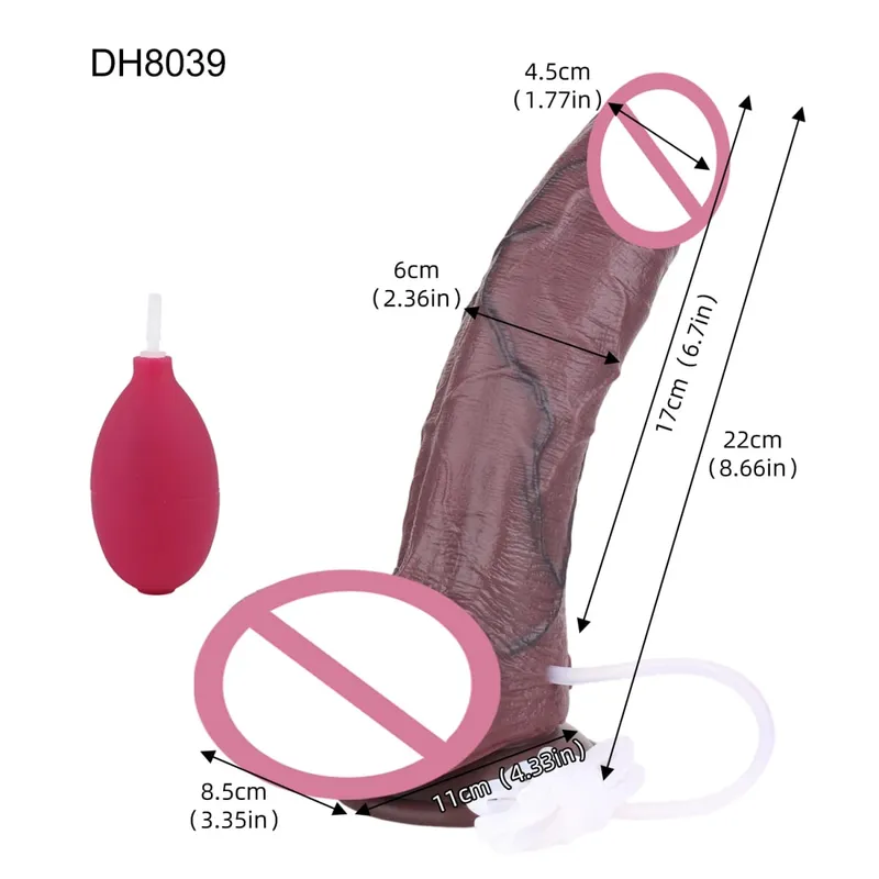 Silicone Sống Động Như Thật Hai Lớp Xuất Tinh Dương Vật Squirting Dài Dương Vật Giả Có Mút Hậu Môn Đồ Chơi Dành Cho Nam Nữ Masturbator — image 11