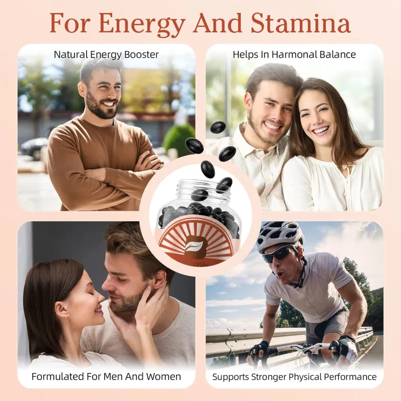 Natural Maca Root Capsules with Ashwagandha Extract Vegetarian for Men Health Soft Gels Gluten Free Energy Supplement