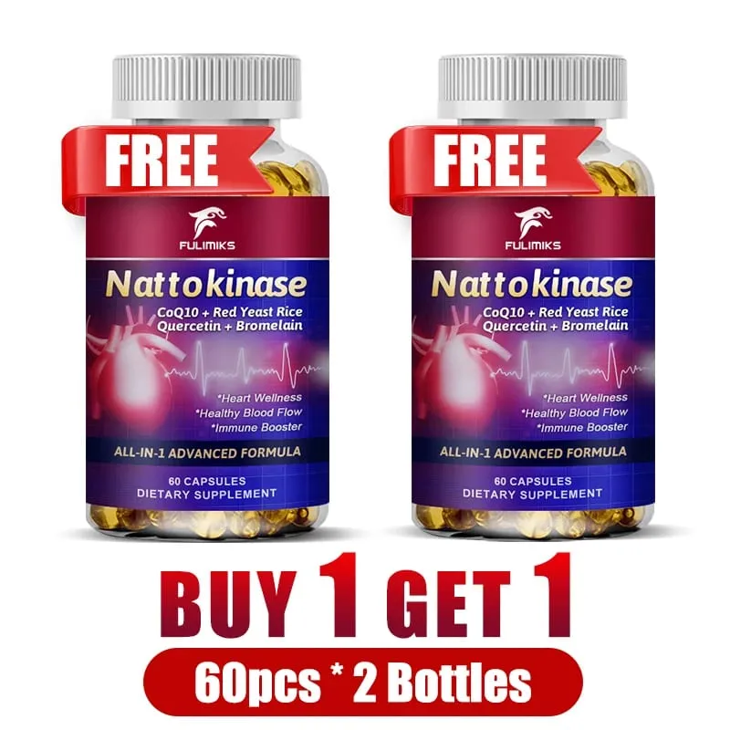 Nattokinase Capsules with CoQ10 Quercetin Support Healthy Circulation Blood Flow & Heart Inflammation Vitality & Longevity — image 7