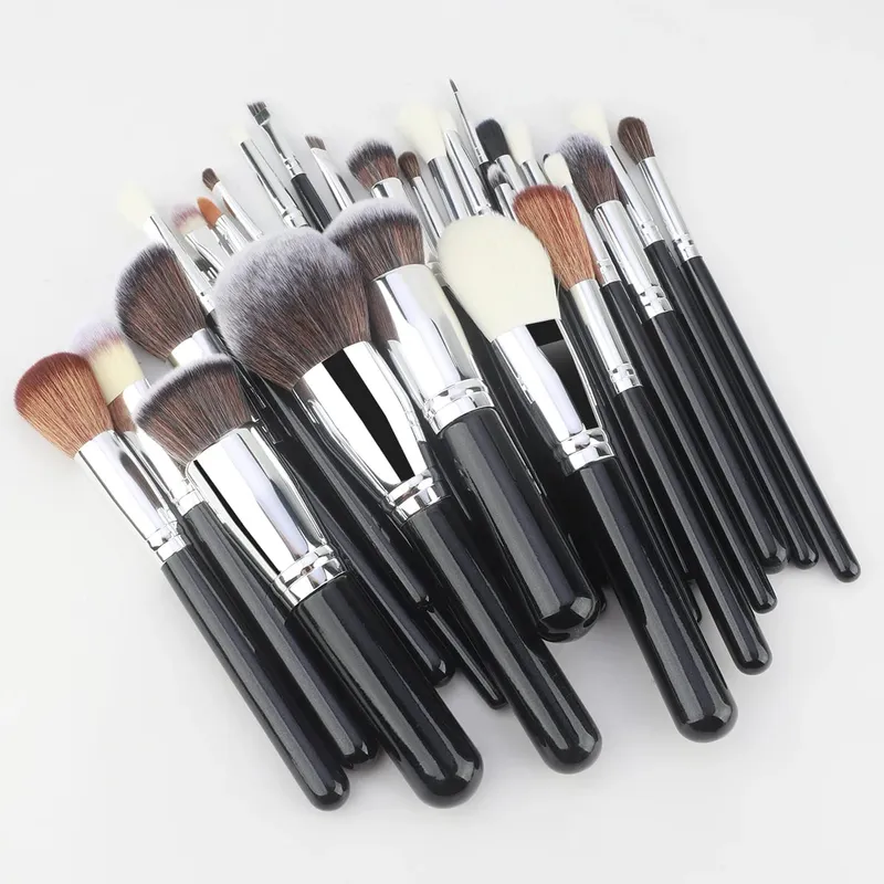 30 ks Sady štětců na make-up profesionální umělci používající šikmé štětce pro míchání kontur očí Vysoce kvalitní bílý štětec na zakázku
