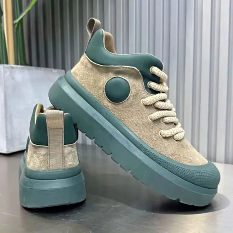 Autumn Men Casual Sneakers Platform High Top Skateboard Vulcanized Shoes Tennis Sports Shoes Lace Up High Quality Outdoor Boots — image 3