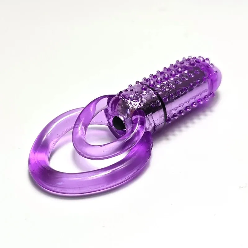 Double Vibrating Cock Ring Vibrator Male Time Delay Dual Ring Penis Sex Toys For Men Prolonging Climax Erotic Adult Sex Products — image 1