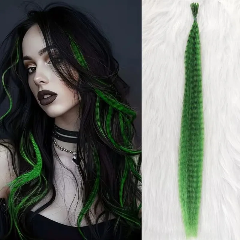 10-Piece Rainbow Synthetic Feather Extensions Multicolor 16-Inch Hair Add-ons Suitable for Women — image 16