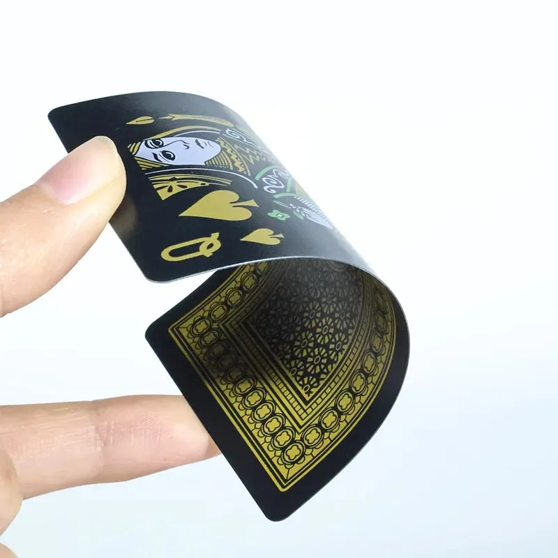 Premium Black Glod Hrací karty PVC Plast Vodotěsné Odolné pokerové karty Velký balíček karet pro večírky — image 4