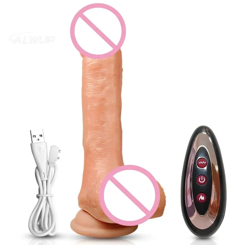 APP控制推力逼真假陽具女性G點加熱振動器帶吸盤假陰莖女性性玩具自慰 — image 8