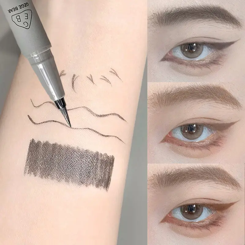 Wasserdichter, schnell trocknender, flüssiger Eyeliner-Stift, ultrafeiner, mattschwarzer, brauner, dauerhaft liegender Seidenraupen-Eyeliner-Stift, natürliches Augen-Make-up — image 2