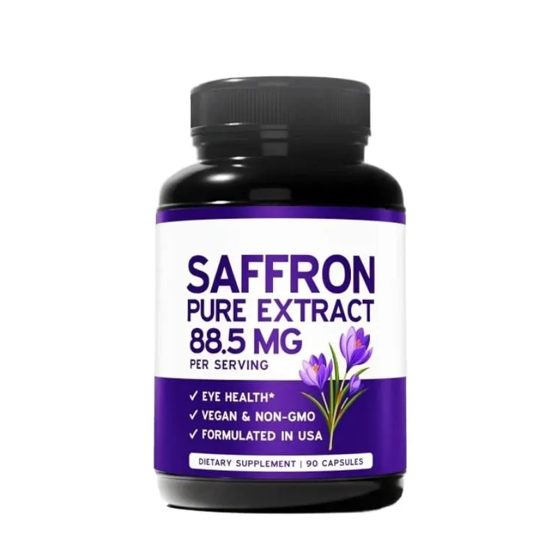 Saffron Extract Capsules 90 Count Vegan Non-GMO Gluten Free Dietary Supplement for Mood Energy and Eye Health Support