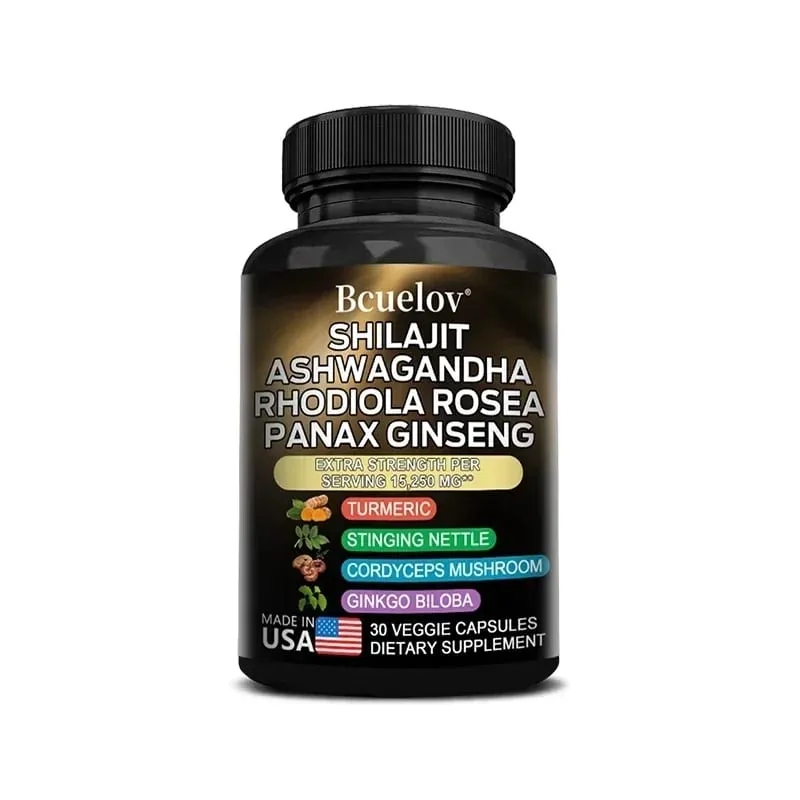 Shilajit Ashwagandha Rhodiola Rosea Ginseng High Concentration Formula Promotes Digestive System Brain Joint Health Supplement