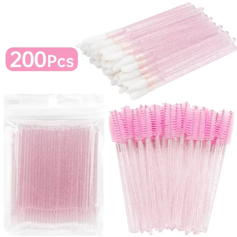 200 spazzole professionali per la pulizia delle ciglia - micro bacchette da salone per la rimozione e il mantenimento delle estensioni delle ciglia | Kit di strumenti senza pelucchi — image 1