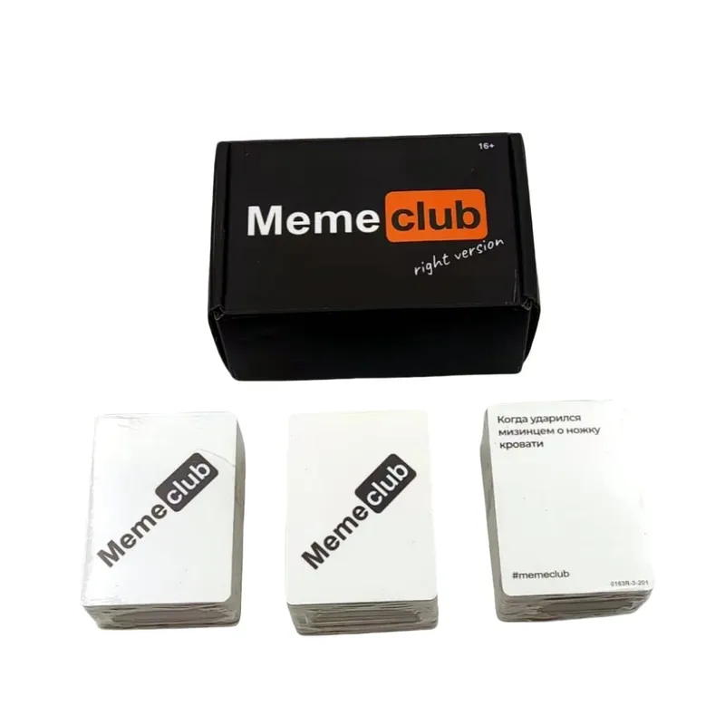 "Meme Club: Versión correcta", versión rusa del juego de mesa interactivo, juego de cartas adecuado para reuniones de empresa, regalo navideño.