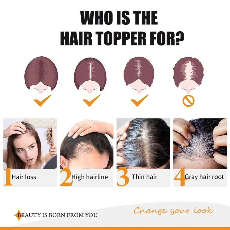 Pièce de perruque pour femmes avec une frange couvrant leurs cheveux blancs et une fine pièce de remplacement invisible pour leurs cheveux — image 6