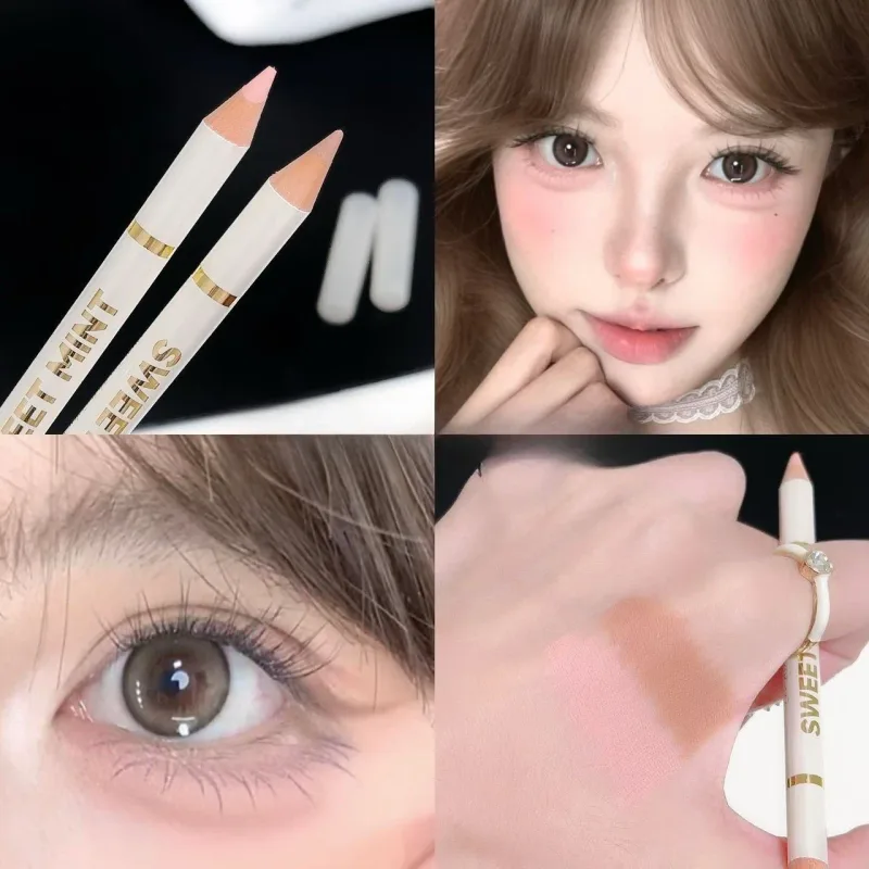 Doppelseitiger, liegender Seidenraupenstift unter dem Eyeliner, zum Aufhellen des Schatten-Make-up-Stifts, Nude-Rosa-Beige-Textmarker für das untere Augenlid, Konturierung — image 10
