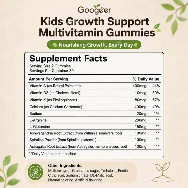 Pertumbuhan Ketinggian Kanak-kanak Menyokong Gummies dengan Nutrisi Pertumbuhan Penting dan Multivitamin Menyokong Ketinggian & Perkembangan Tulang yang Sihat — image 6