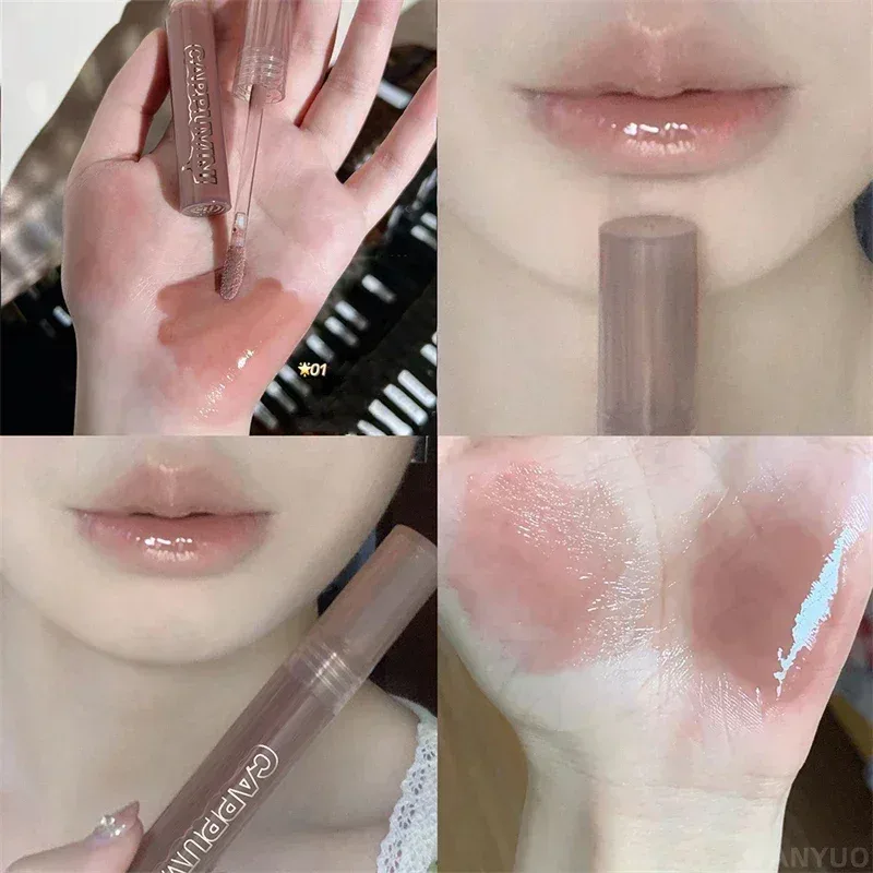 Mirror Watery Chocolate Lip Gloss Langanhaltender feuchtigkeitsspendender Crystal Jelly Lip Tint Lippenstift Nature Nude Lips Makeup Cosmetics — image 10