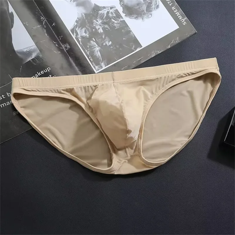 Plus Größe M-4XL Mann Eis Seide U Pouch Briefs Niedrige Taille Transluzente Nylon Unterwäsche Einteilige Sexy Ultra-dünne männliche Unterhose — image 15