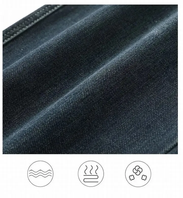 Spring and Autumn Men's Baggy Jeans Casual Straight Stretch Versatile Wide-leg Business Denim Pants Comfortable Loose Trousers — image 6