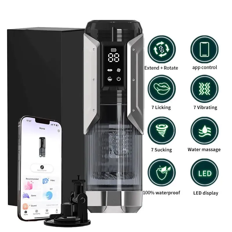 Adult Toys Automatic Masturbator Stroker with 7 Thrusting Rotating 7 Licking Vibrating Modes Hands-Free Sex Machine Pocket Pussy — image 8