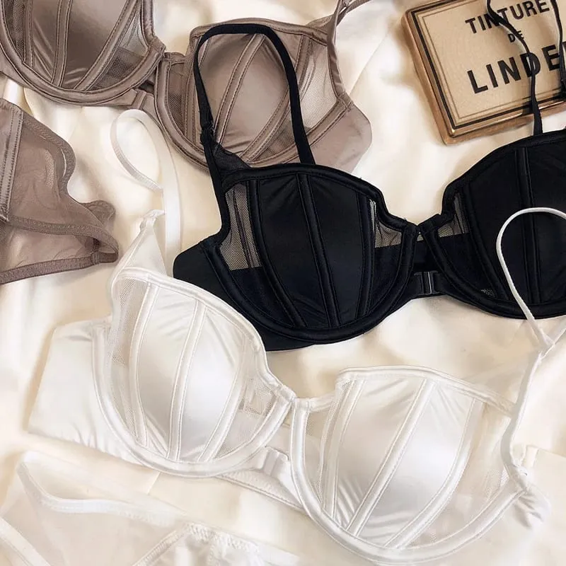 ฤดูร้อนลูกไม้บางถ้วยผู้หญิงชุดชั้นในด้านหน้าหัวเข็มขัด Push Up Bra ชุดปรับสายรัด Brassiere สวยกลับชุดชั้นใน — image 5