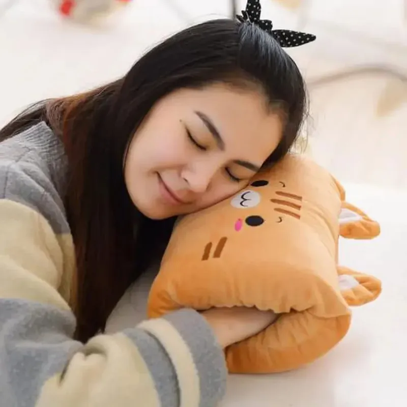 Coussin créatif chauffant pour les mains, cadeau en peluche, ours rose, oreiller en peluche pour enfants, gants chauffants pour les mains, oreiller de sieste de dessin animé pour adultes — image 9