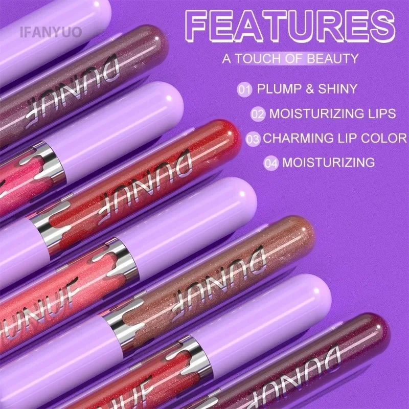 1pc Metallico Rossetto Liquido di Lunga Durata Glitter Lip Smalto Impermeabile Idratare Marrone Lip Tinta Lucido Shimmer Lipgloss Trucco — image 6