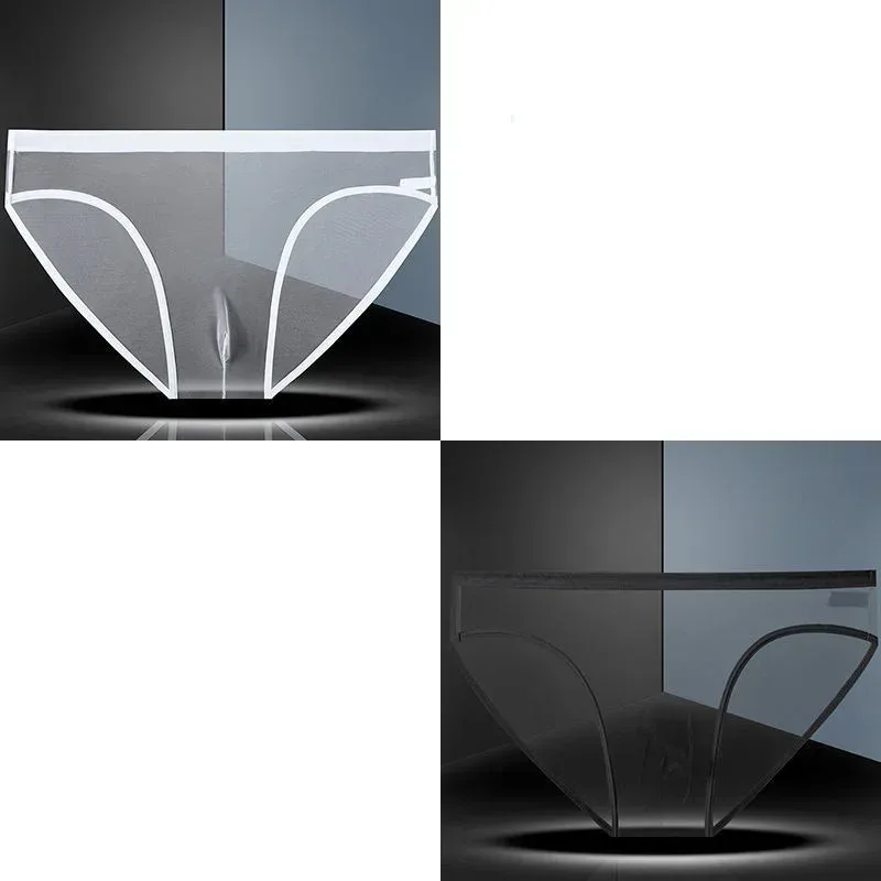 Transparente Unterwäsche Hot Man Pants Ultradünne Perspektive Mid-Rise Male Mesh Slips Homme Höschen Plus Size — image 19