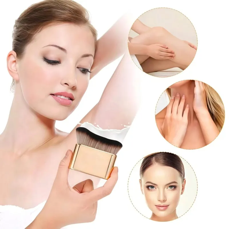 1 berus asas emas mawar untuk menyamak campuran bedak asas pemerah mata pembayang mata bronzer dan asas pada muka dan leher dengan bulu hujung tinggi dan rendah — image 3