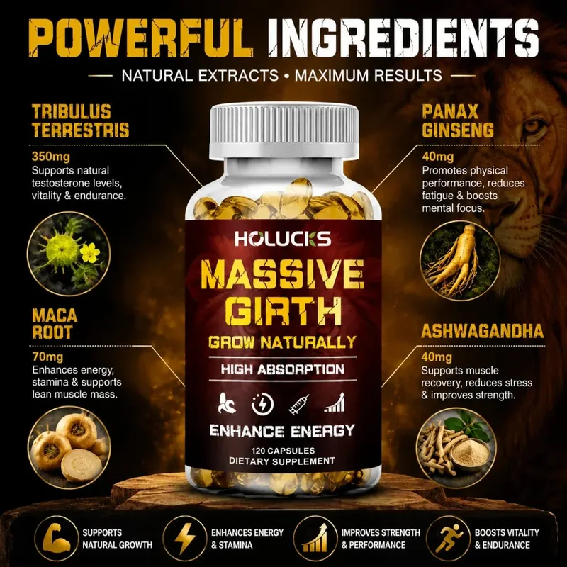 Men's Health Capsules with Tribulus Terrestris Ashwagandha Support Stamina Male Charm Hormonal Balance Daily Immune — image 3