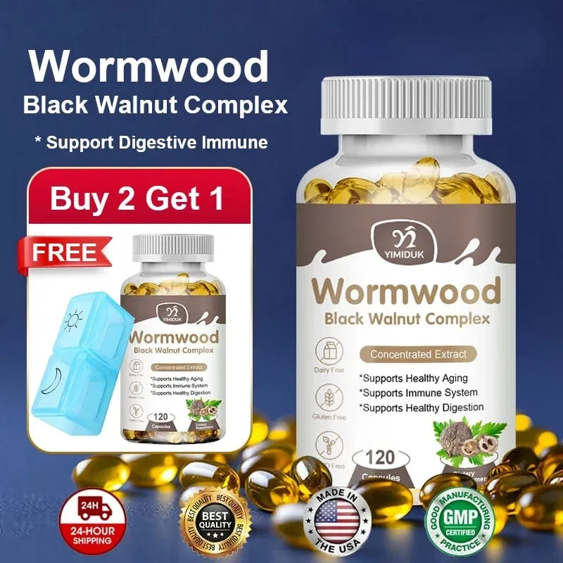 High Potency Parasite Cleanse Capsules Wormwood Black Walnut Supports Intestinal Cleansing Detox & Gut Health for Adults — image 1