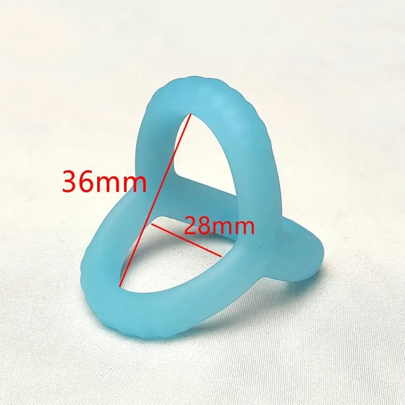 New Blue Luminous Penis Ring Reusable Silicone Semen Penis Ring Penis Enlargement Delayed Ejaculation Male Sex Toys — image 4