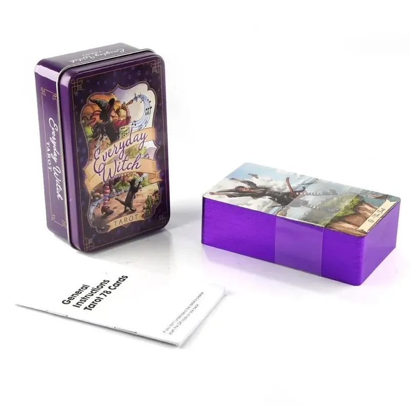 10.3*6cm Everyday Witch Tarot In A Tin Metal Box Tarot Deck with PDF Guide Book Divination Fate Cards — image 3