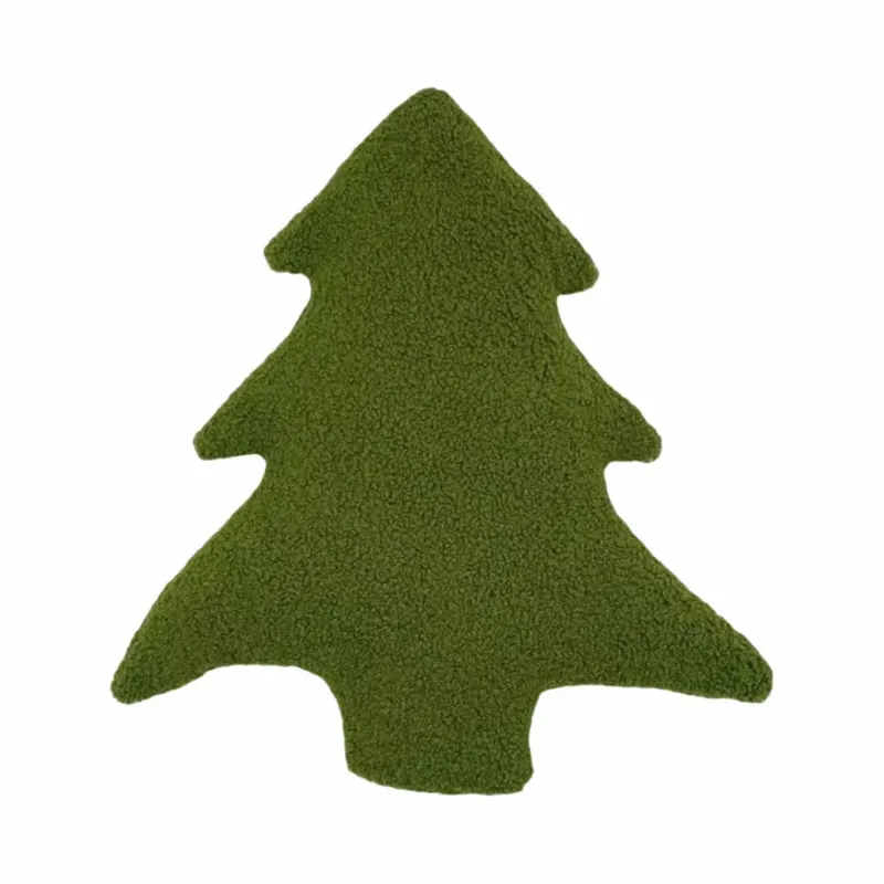 Niedliches 40 cm großes Weihnachtsbaumkissen, weich gefülltes Plüschkissen, festliches Dekokissen, Heimdekoration