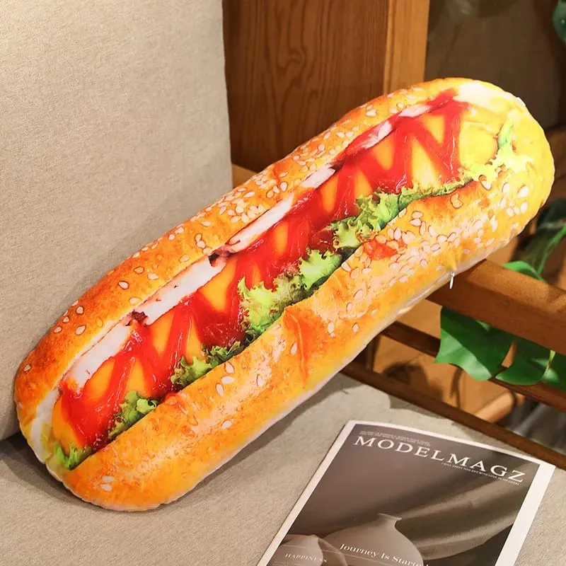 20/40/60cm Simulasi Roti Plush Bantal Sumbat Baguette Croissant Hot Dog Roti Bakar Plushie Makanan Kusyen Hadiah Hiasan Rumah — image 11
