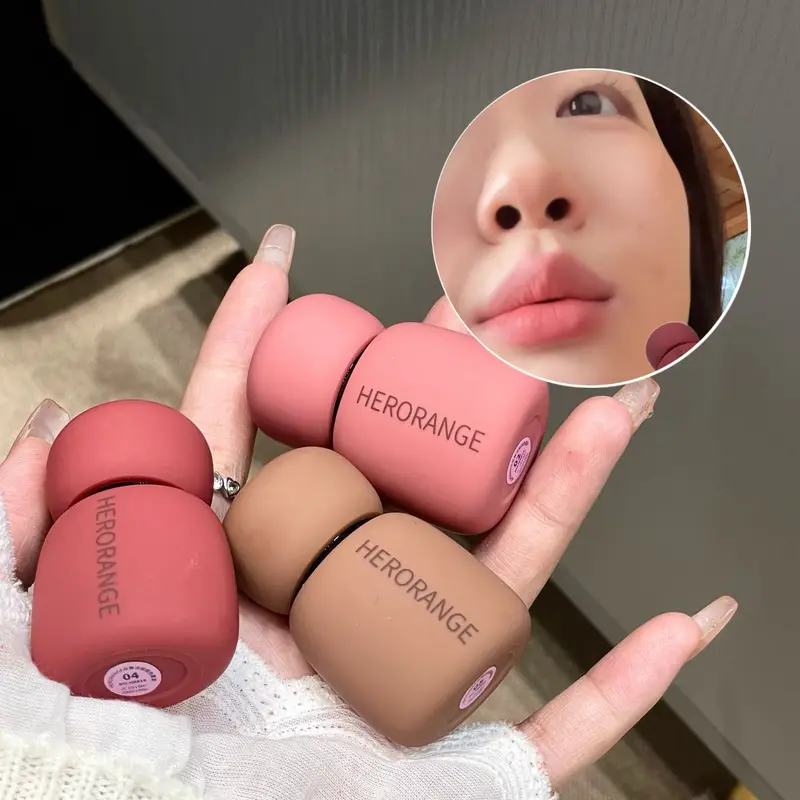 Herorange – boue à lèvres mate en velours, pigment riche, sans transfert, longue durée, lisse, Non sèche, éclaircit la peau, usage quotidien — image 2