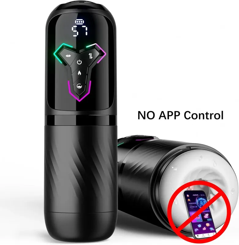 Topení Automatický mužský masturbátor AI & APP Control Blowiob Machine Kapesní Pussy Penis Pumpa LCD displej Sexuální hračky pro muže