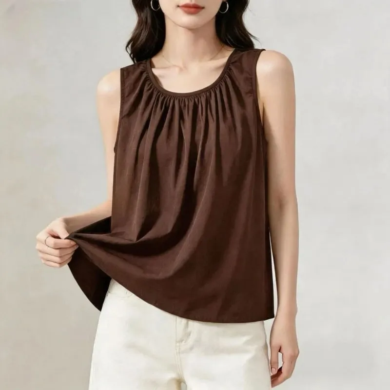 Street Casualจีบเรียบง่ายAll-Matchเสื้อฤดูร้อนใหม่หลวมElegant Tเสื้อแฟชั่นแนวโน้มเสื้อผ้าผู้หญิง — image 1