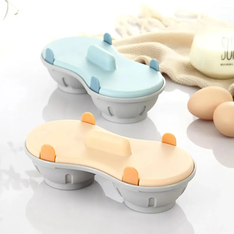 Cazador furtivo de huevos para microondas, cazador furtivo de huevos doble eficiente para microondas, cocina huevos escalfados con escurridor desmontable, calor para cocina — image 5