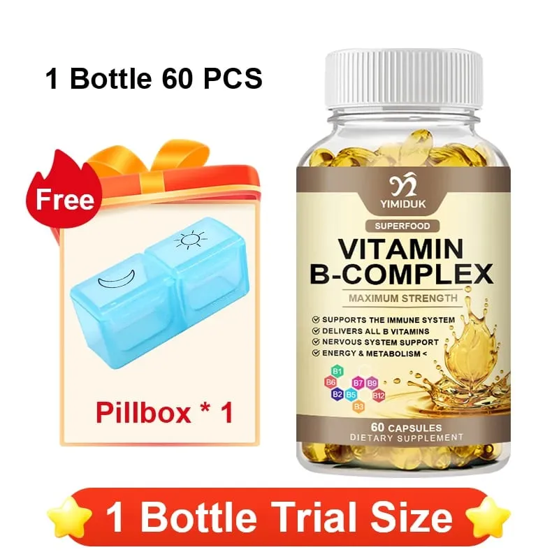 Kapsul Vitamin B-Kompleks dengan Vitamin B12 & Biotin Menyokong Tulang Saraf Metabolisme Kesihatan Otak & Jantung Tenaga Imun — image 8