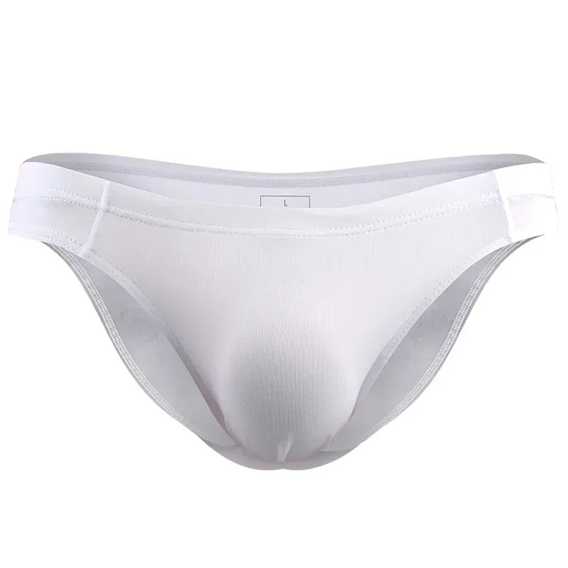 2 pezzi mutande da uomo in seta di ghiaccio traspirante sexy sottile U convesso trasparente un pezzo pantaloncini a triangolo a vita bassa testa