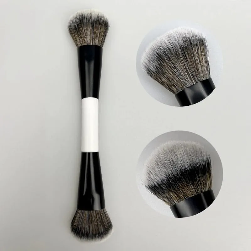 Brochas de maquillaje para base en ángulo de doble punta, brocha multifuncional para colorete, mango de madera, herramienta cosmética Mari F4, 1 ud. — image 1