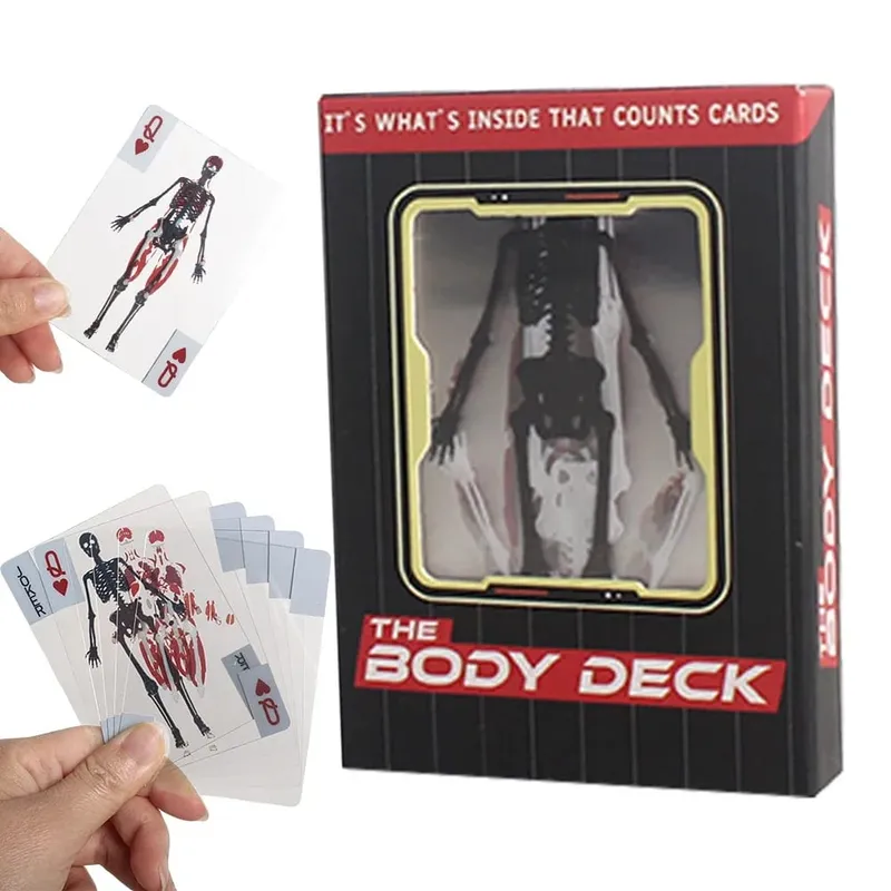 Human Skeleton Knowledge Pokerové karty Průhledné PVC vodotěsné karty Vzdělávací dárky a sběratelské předměty pro studenty medicíny — image 3