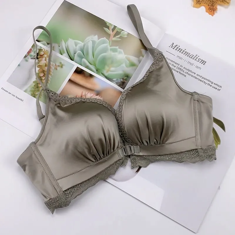 Push Up BH-sæt med frontlukning - Små buste til kvinder med blondebøjler Lingeri | Pull Up Lift Sexet tynd skønhed ryg bralette — image 10