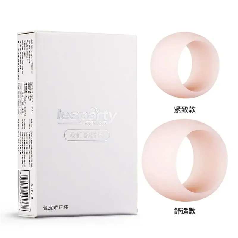 2 anillos de pene de silicona suave para hombres, Corrector de prepucio, juguete sexual masculino para retrasar la eyaculación