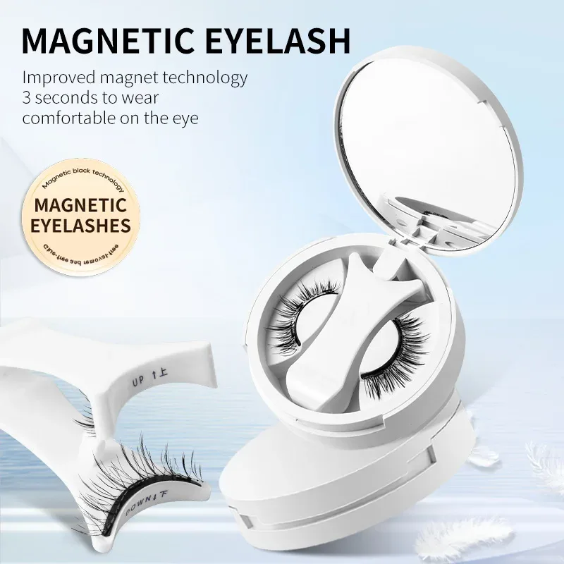 Hnědé magnetické umělé řasy Přirozená jemná a lehká sada na líčení očí s aplikátorem Jednodílná krabička Snadno přenosná pomůcka na řasy — image 5