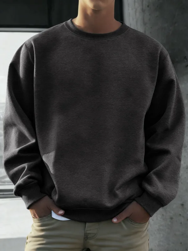 Effen zachte truien Straat herfst Comfortabele fleece hoodies Kantoorjogging Losse sweatshirts Casual basics Dagelijkse streetwear voor mannen — image 4